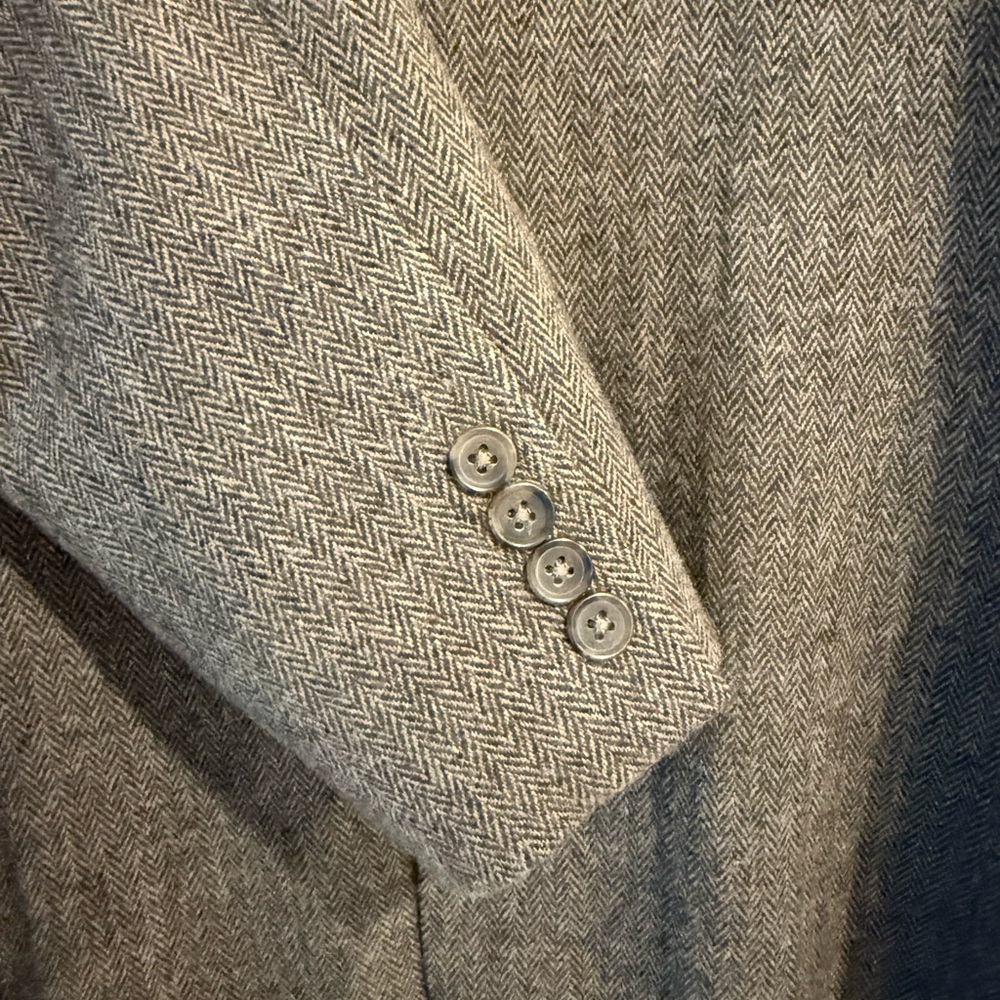 J.Crew Ludlow Wool Yorkshire Tweed Blazer Jacket Men Size 44L Brown Herringbone - Picture 6 of 10